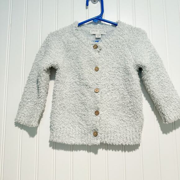 Barefoot Dreams Other - Barefoot Dreams Cozychic Light Gray Cardigan Baby Size 12-18 Months